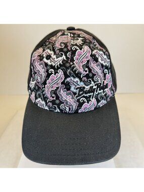 Bully Pulpit Cowgirl Paisley Black Pink Cap Horse Pukka Ponytail Hat Adjustable